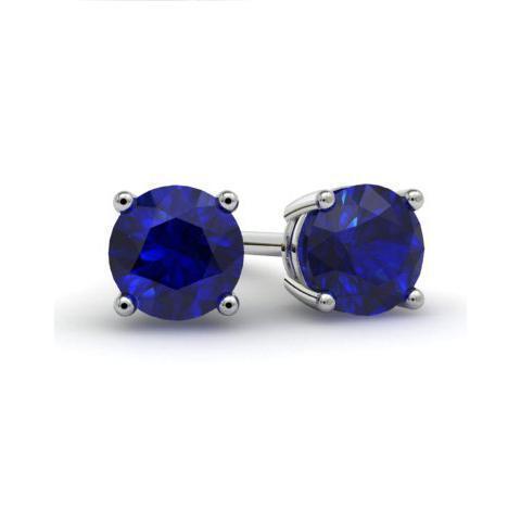 Blue Sapphire Stud Earrings Gemstone Stud Earrings deBebians 