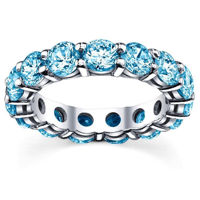 Blue Topaz Anniversary Band Gemstone Eternity Rings deBebians 