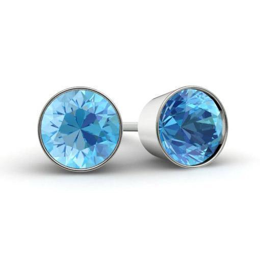 Blue Topaz Stud Earrings Gemstone Stud Earrings deBebians 