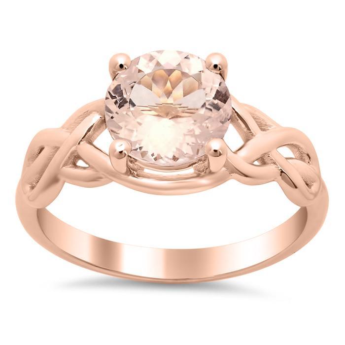 Celtic Knot Morganite Engagement Ring Solitaire Engagement Rings deBebians 