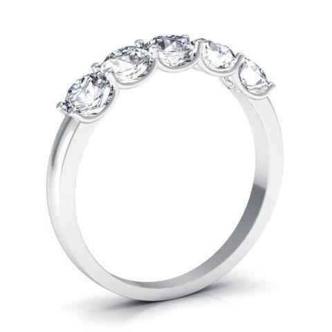 1.10cttw U Prong Round Cut GIA Certified Diamond Five Stone Ring Five Stone Rings deBebians 