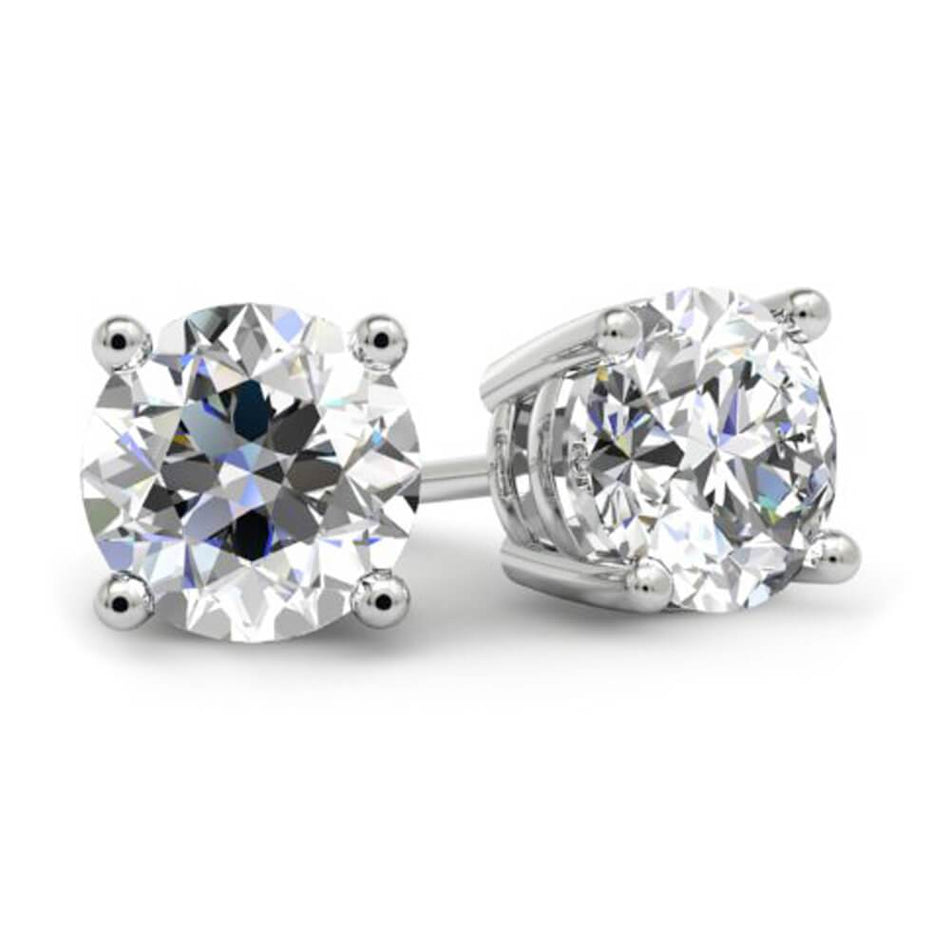 Round Brilliant Diamond Stud Earrings - 4 Prong Diamond Stud Earrings deBebians 