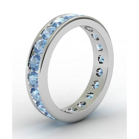 Channel Set Aquamarine Eternity Ring Gemstone Eternity Rings deBebians 