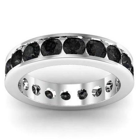 Channel Set Black Diamond Eternity Band Gemstone Eternity Rings deBebians 