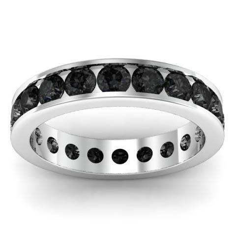 Channel Set Black Diamond Eternity Ring Gemstone Eternity Rings deBebians 