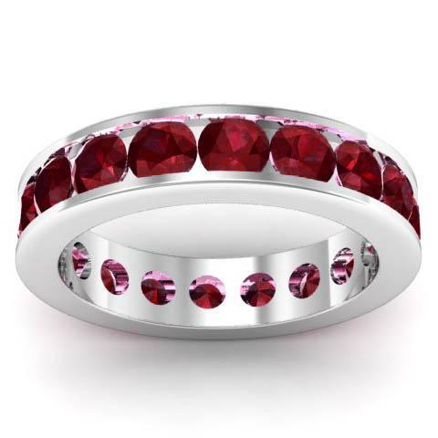 Channel Set Garnet Eternity Band Gemstone Eternity Rings deBebians 