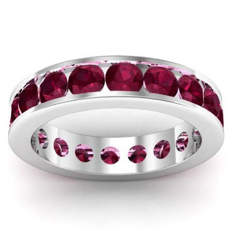 Channel Set Garnet Eternity Band Gemstone Eternity Rings deBebians 