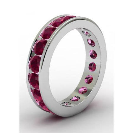 Channel Set Garnet Eternity Band Gemstone Eternity Rings deBebians 