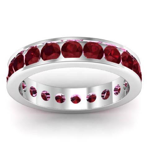 Channel Set Garnet Eternity Ring Gemstone Eternity Rings deBebians 