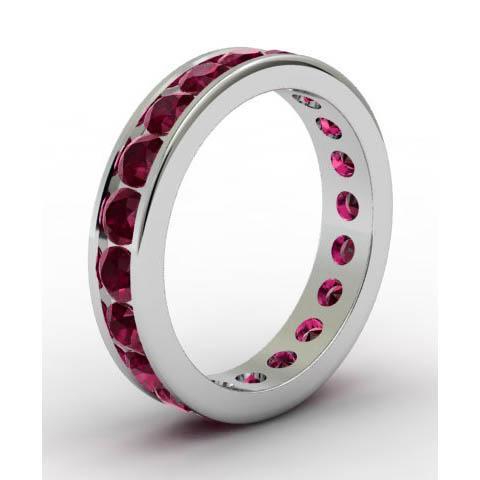 Channel Set Garnet Eternity Ring Gemstone Eternity Rings deBebians 