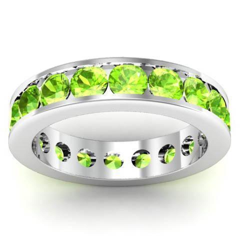 Channel Set Peridot Eternity Ring Gemstone Eternity Rings deBebians 