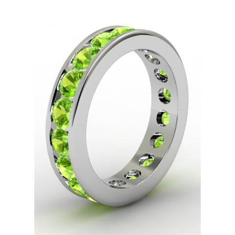 Channel Set Peridot Eternity Ring Gemstone Eternity Rings deBebians 