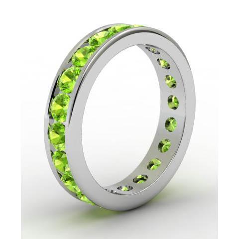 Channel Set Peridot Eternity Ring Gemstone Eternity Rings deBebians 