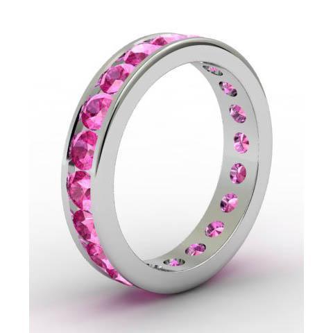 Channel Set Pink Sapphire Eternity Ring Gemstone Eternity Rings deBebians 