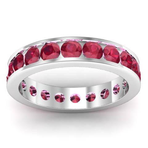 Channel Set Ruby Eternity Ring Gemstone Eternity Rings deBebians 