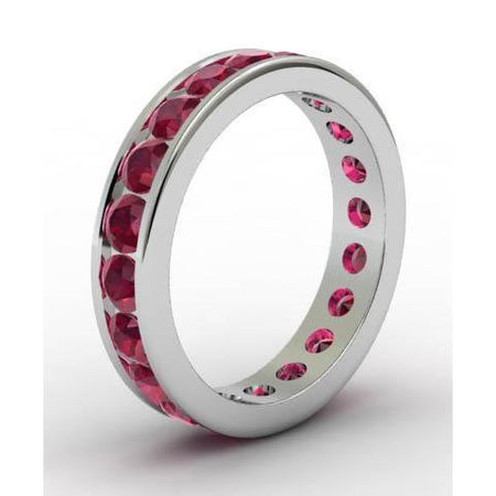 Channel Set Ruby Eternity Ring Gemstone Eternity Rings deBebians 