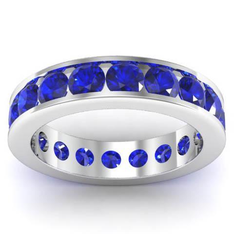 Channel Set Sapphire Eternity Band Gemstone Eternity Rings deBebians 