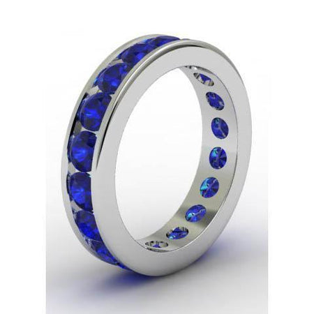 Channel Set Sapphire Eternity Band Gemstone Eternity Rings deBebians 