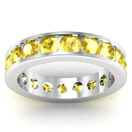 Channel Set Yellow Sapphire Eternity Band Gemstone Eternity Rings deBebians 