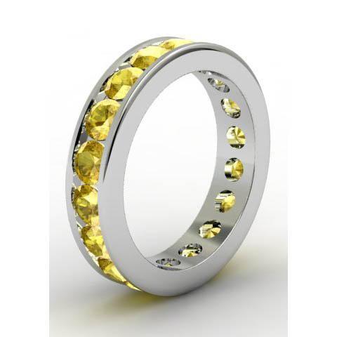 Channel Set Yellow Sapphire Eternity Band Gemstone Eternity Rings deBebians 