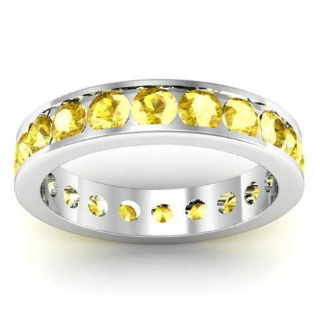 Channel Set Yellow Sapphire Eternity Ring Gemstone Eternity Rings deBebians 