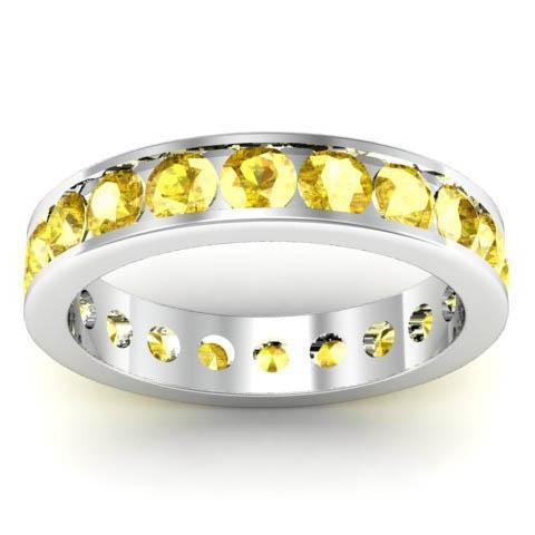 Channel Set Yellow Sapphire Eternity Ring Gemstone Eternity Rings deBebians 