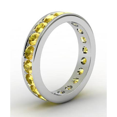 Channel Set Yellow Sapphire Eternity Ring Gemstone Eternity Rings deBebians 