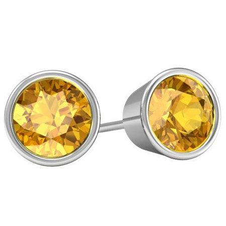 Citrine Stud Earrings Gemstone Stud Earrings deBebians 