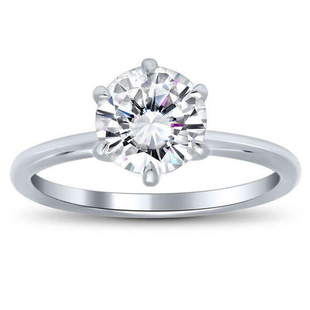 Classic Solitaire Engagement Ring Setting with 6 Prongs Solitaire Engagement Rings deBebians 