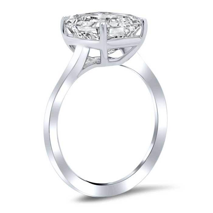 Emerald Cut Forever One Moissanite Solitaire Ring Moissanite Engagement Rings deBebians 