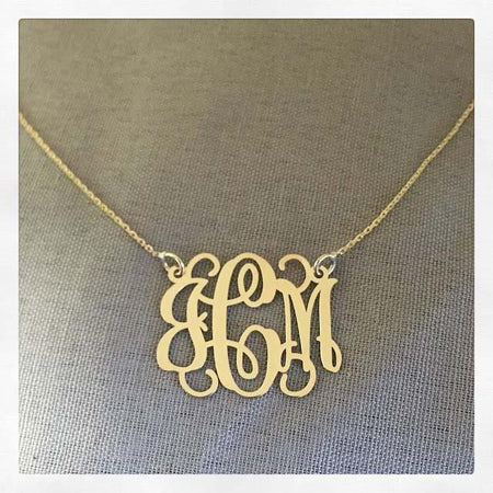 Cursive Monogram Pendant Personalized Necklaces deBebians 