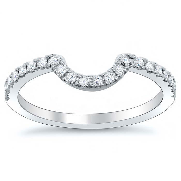 Curved Diamond Wedding Band Half Eternity Rings deBebians 