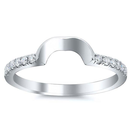 Curved Matching Diamond Wedding Band for Heart Shape Diamond Wedding Rings deBebians 