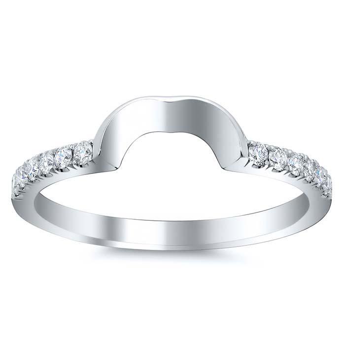 Curved Matching Diamond Wedding Band for Heart Shape Diamond Wedding Rings deBebians 