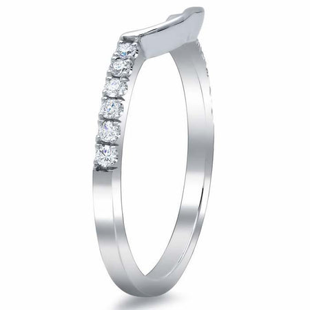 Curved Matching Diamond Wedding Band for Heart Shape Diamond Wedding Rings deBebians 