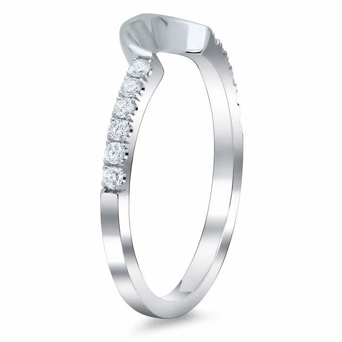 Curved Matching Diamond Wedding Band for Heart Shape Diamond Wedding Rings deBebians 
