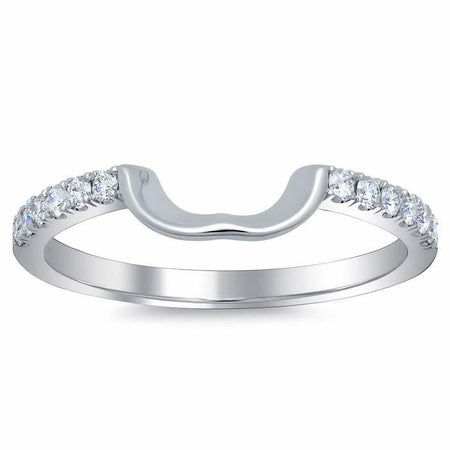 Curved Matching Diamond Wedding Band for Heart Shape Diamond Wedding Rings deBebians 