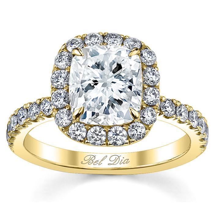 Classic Halo Engagement Ring with Diamond Band – deBebians