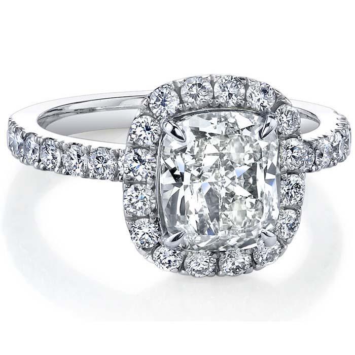 Cushion Cut Halo Engagement Ring Halo Engagement Rings deBebians 