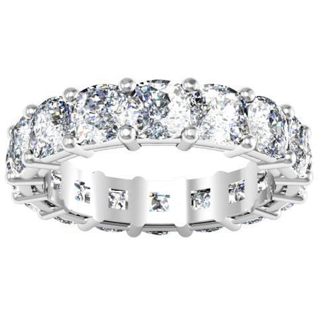 Cushion Cut Shared Prong Diamond Eternity Band - 7.00 carat Diamond Eternity Rings deBebians 