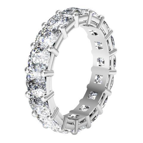 Cushion Cut Shared Prong Diamond Eternity Band - 7.00 carat Diamond Eternity Rings deBebians 
