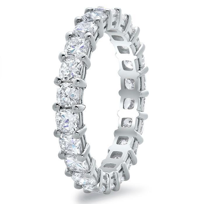 3.00cttw Cushion Cut Shared Prong Diamond Eternity Band Diamond Eternity Rings deBebians 