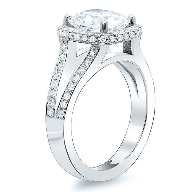 Cushion Halo Double Shank Diamond Engagement Ring – deBebians