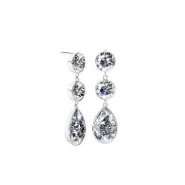 Dangling Pear and Round Diamond Earrings Gift Ideas Over $1500 deBebians 