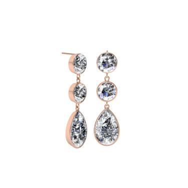 Dangling Pear and Round Diamond Earrings Gift Ideas Over $1500 deBebians 