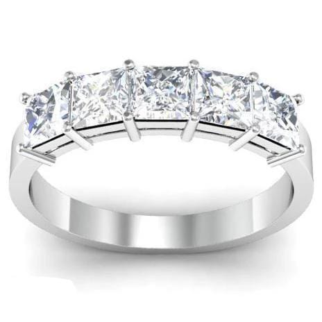 1.50cttw Shared Prong Princess Cut Diamond Five Stone Ring Five Stone Rings deBebians 