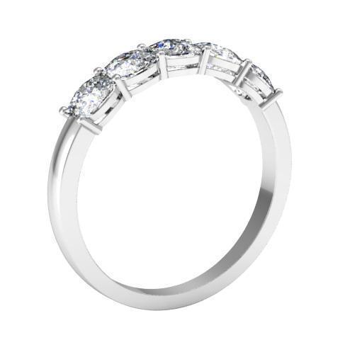 1.50cttw Shared Prong Radiant Cut Diamond Five Stone Ring Five Stone Rings deBebians 
