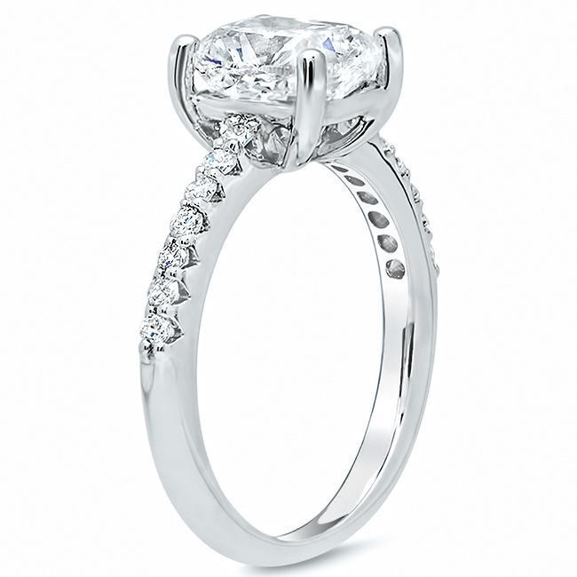 Square Pave Engagement Ring Diamond Accented Engagement Rings deBebians 