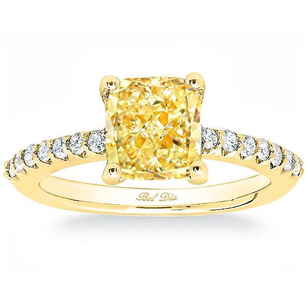 Diamond Accented Yellow Diamond Engagement Ring 14k Yellow Gold Diamond Accented Yellow Diamond Engagement Ring 14k Yellow Gold