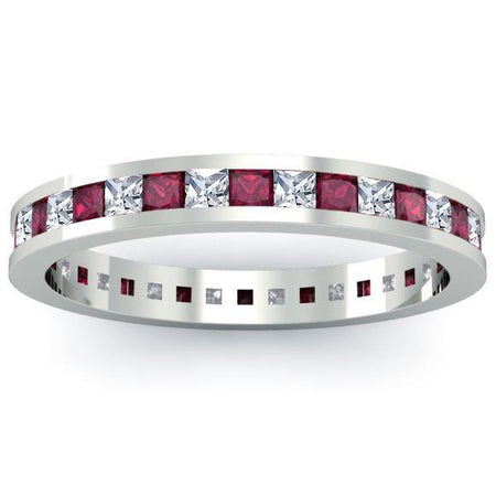 Diamond and Garnet Eternity Band Gemstone Eternity Rings deBebians 